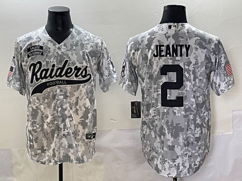Men 2025 Oakland Raiders #2 Jeanty Camo Joint Name Nike Limited NFL Jersey style 1